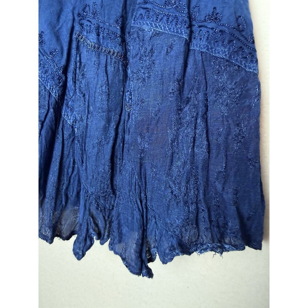 Studio West Apparel Skirt Above Knee Size XL Blue Boho Flowy Embroidered - Picture 2 of 9